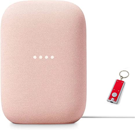 Google Audio Bluetooth Speaker with Keychain LED - Wireless Music Streaming - Sand Pink