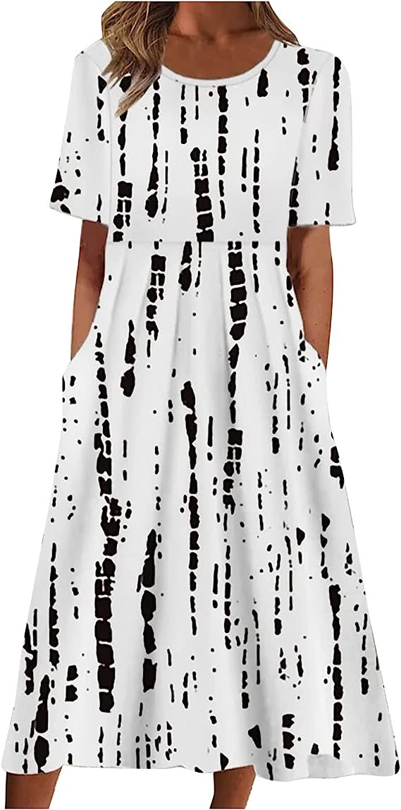 ZEFOTIM Summer Dresses for Women 2023 Long Sleeve Floral V Neck Maxi Dress Casual Fashion Beach Dresses