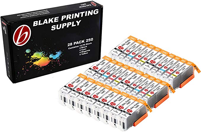 28 Pack Blake Printing Supply CLI-251XL 251 XL PGI-250XL 250 XL Ink Cartridges for Canon PIXMA iP7220 iX6820 MG5420 MG5422 MG5520 MG5522 MG5620 MG5622 MG6420 MG6620 MX722 MX922