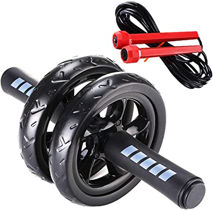 Bisgear Ab Roller Wheel ，3-in-1 AB Roller Kit with Premium Jump Rope & Knee Pad -  Perfect Home Gym Exercise Equipment Core Fitness Workout Machine for Men Women Abdominal Exercise