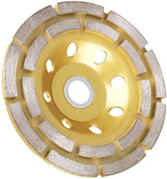 EEEKit 4-1/2-Inch Double-Row Diamond Cup Grinding Wheel, 12-Segment Heavy Duty Turbo Row Concrete Grinding Wheel Disc for Angle Grinder, for Granite, Stone, Marble, Masonry, Concrete