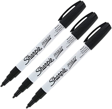 Sharpie Oil-Based Paint Marker, Fine Point, Pack of 3 (Black)