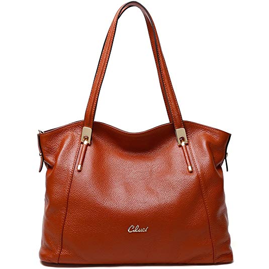 Mother's Day Gifts Cluci Genuine Leather Handbags Top-handle Tote Purse Designer Shoulder Bag for Women