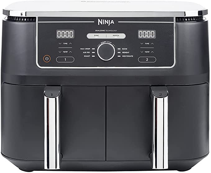 Ninja Foodi Max Dual Zone Air Fryer [AF400UK] 2 Drawers, 6 Cooking Functions, 9.5L, Black