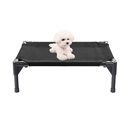 Veehoo Elevated Dog Bed, Portable Raised Pet Cot, Waterproof & Breathable Mat, No-Slip Feet, Durable 600D Oxford Fabric, Indoor or Outdoor Use