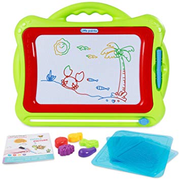 SGILE Magnetic Drawing Board Toy for Toddler Kids Preschooler, Magna Doodles Drawing Sketching Pad with 5 Stamps 6 Sketch Boards and Album, Non-Toxic Color Erasable Writing Painting Board for Learning