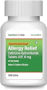 GoodSense Omeprazole 20mg 42 Count and HealthCareAisle Cetirizine Hydrochloride 10mg 500 Tablets Allergy and Heartburn Relief