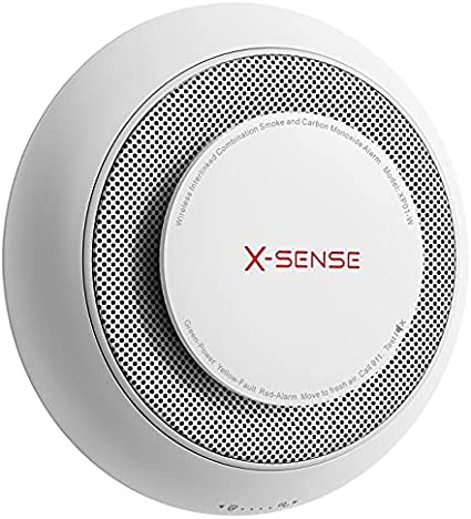 X-Sense 10 Years Battery Wireless Interconnected Combination Smoke Carbon Monoxide Detector Alarm with , Large Silence Button, Over 820 ft Transmission Range, XP01-W