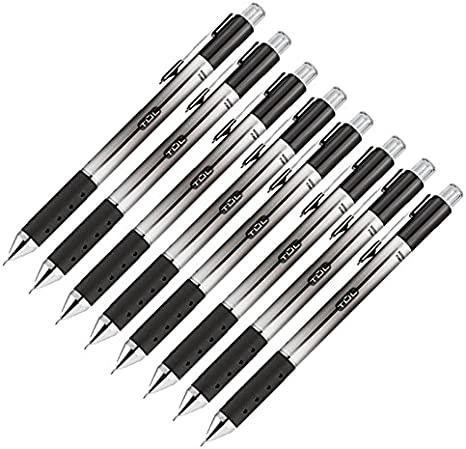 Tul Retractable Gel Pens 0.5mm Needle Point, Black (8 Pack)