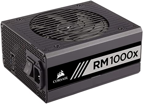 Corsair RM1000x 1000 Watt 80 Plus Gold Certified Fully Modular Power Supply Unit,black