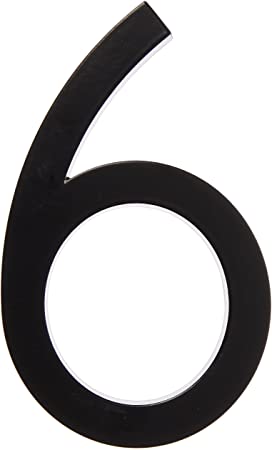 Hy-Ko Products FM-6/6 Floating House Number 6 (SIX), 6" High, Black