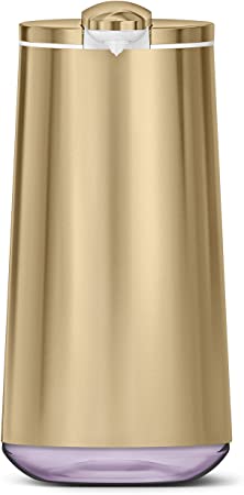 simplehuman 10 oz. Touch-Free Foam Sensor Pump Dispenser with Lavender Soap and Refillable Cartridges, Brass