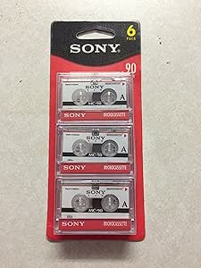 SONY mc90 Microcassette Audio Tapes 6 pack