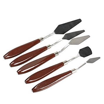 Amariver 5pcs Stainless Steel Spatula Palette Knife Painting Mixing Scraper Set