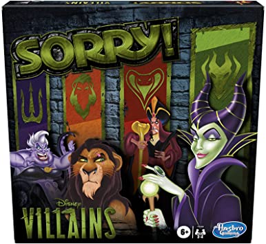 Hasbro Gaming Sorry! Board Game: Disney Villains Edition Kids Game, Family Games for Ages 6 and Up (Amazon Exclusive) , Green