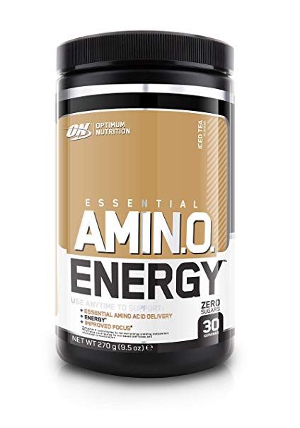 Optimum Nutrition Amino Energy Pre Workout Energy Performance Supplement with Beta Alanine, Caffeine, Amino Acids and Vitamin C. Performance Supplement  - Iced Tea, 30 Servings, 270g