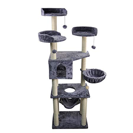 WIKI 70" Tall Cat Tower with Hammock