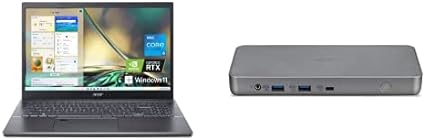 Acer Aspire 5 A515-57G-58R7, 15.6" FHD IPS, Intel Core i5-1240P, RTX 2050 Graphics, 8GB DDR4, 512GB SSD, Wi-Fi 6, Thunderbolt 4, Windows 11 USB Type-C Dock D501 60W PD