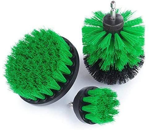 ALINK Drill Brush Set, 3-Pack All Purpose Power Bathtub Scrubber Cleaning Kit for Bathroom Surfaces, Tub, Shower, Sink, Tile and Grout- Green