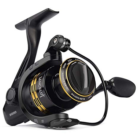 KastKing Lancelot Spinning Reel, Freshwater Fishing Reel, 5 1 Steel Ball Bearings, Up to 17.5lbs of Smooth Drag, High-Capacity Aluminum Spools, Aluminum Handle.