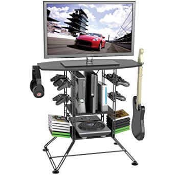 Atlantic Black Centipede Game Storage and 37" TV Stand