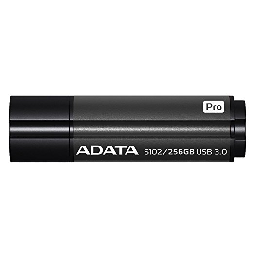 ADATA S102 Pro 256GB USB 3.0 Ultra Fast Speed up to 200 MB/s Read & 120 MB/s Write Flash Drive, Grey (AS102P-256G-RGY)