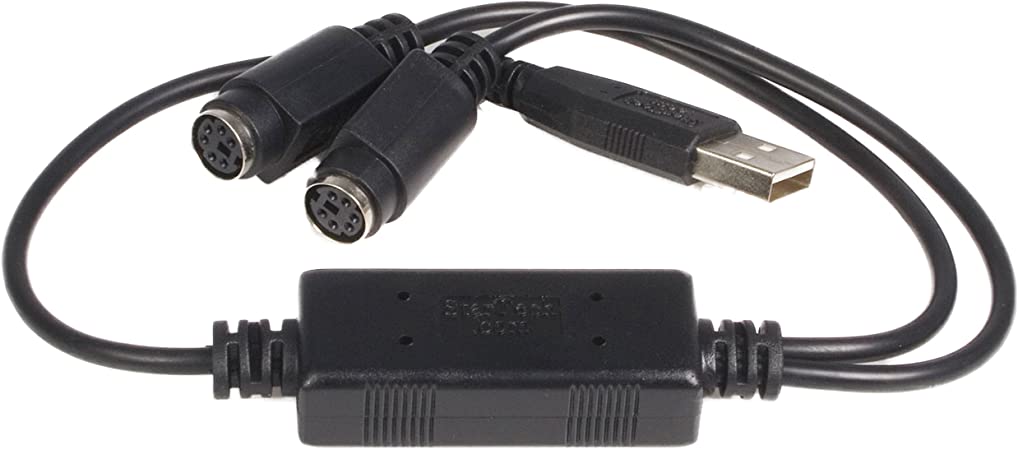 StarTech.com USB to PS/2 Adapter for Keyboard and Mouse - Keyboard / mouse adapter - USB - USBPS2PC, Black