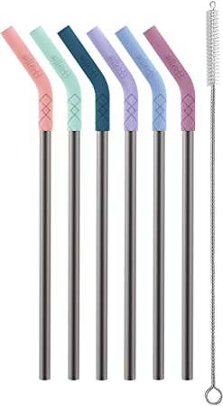 Ello Impact Reusable Straws with Cleaning Brush (Multi-Pack)