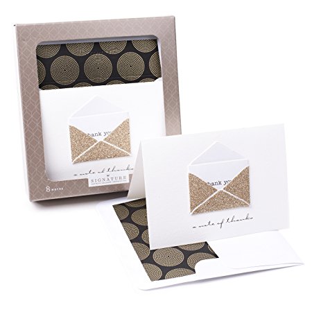 Hallmark Signature Thank You Notes (Gold Envelope, 8 Cards and Envelopes)
