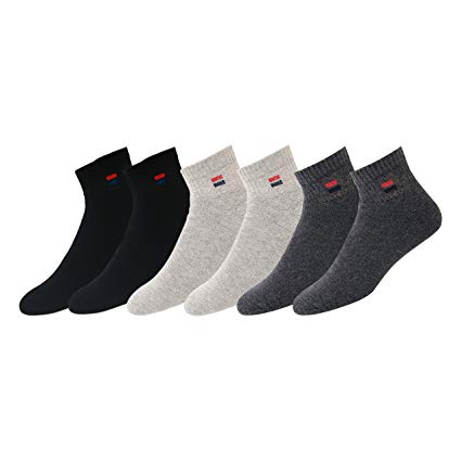 Navy Sport Men's Solid Cushion Comfort Quarter Socks, Pack of 6 (Ankle Length)