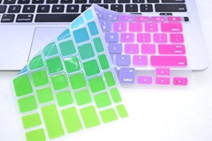 SKIN MAC VEMAC13US-EN-XUANRB HYAIT Keyboard Cover Silicone Skin Cover for MacBook Pro 13"/15"/17" (with or without Retina Display) iMac and MacBook Air 13" US Layout "X Rainbow"
