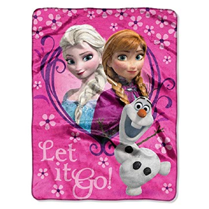 Northwest Disney Frozen Springtime Let It Go! Silk Touch Plush Throw Pink