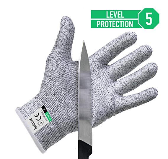 Twinzee Cut Resistant Kitchen Gloves - High Performance Level 5 Protection, Food Grade, EN 388 Certified, 1 pair (Small)