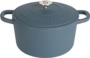 Crock Pot Artisan 7-Quart Round Dutch Oven - Matte Navy Blue