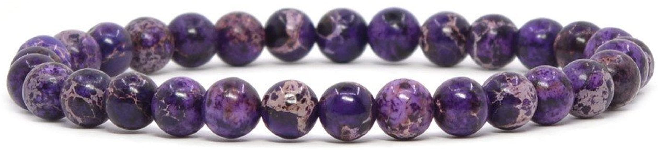 Justinstones Gem Semi Precious Gemstone 6mm Round Beads Stretch Bracelet 6.5 Inch Unisex