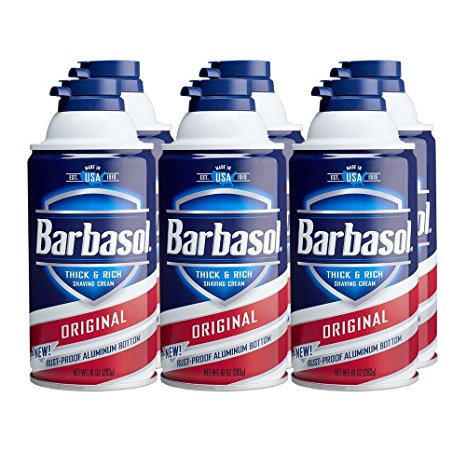 Barbasol Original Thick and Rich Shaving Cream for Men, 10 Ounce, Pack of 6