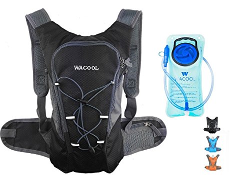 WACOOL Waterproof Hydration Bladder Pack, Cycling Backpack, Hiking Lightweight Daypack