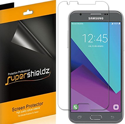 Samsung "Galaxy J3 Emerge" / "Galaxy J3 Prime" Screen Protector, [6-Pack] Supershieldz Anti-Bubble High Definition (HD) Clear Shield   Lifetime Replacements Warranty- Retail Packaging