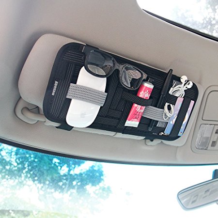 YIER Car Sun Visor Organizer Card Storage and Electronic Accessory Holder