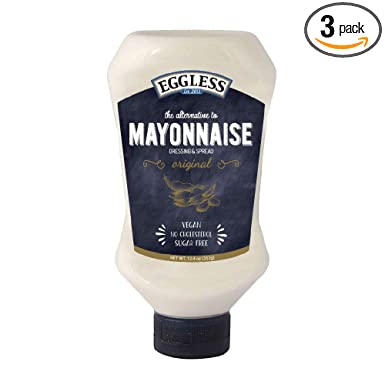 Eggless Mayonnaise - Egg Free Mayo with No Cholesterol - 12.4 oz - Sugar-Free, Vegan Mayo - Bio Mayonnaise with No Eggs - Original - Pack of 3