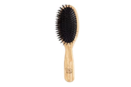 Tek big oval hair brush with nylon and boar bristles - Handmade in Italy