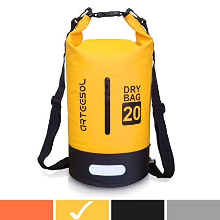 arteesol Waterproof Bag 5L/10L/20L/30L Dry Bag Rucksack with Double Shoulder Strap Backpack for Swimming Kayaking Boating Fishing Traveling Cycling Beach