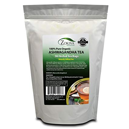 Ashwagandha Tea Organic 90 Bags Premium Quality 100% Pure Root -Withania Somnifera