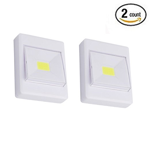 Yaping Tap light, Battery Operated Light ,Closet Light,Touch Click Push Light,Mini COB Wireless Wall Light lamp for Closets, Attics, Garages, Car, Sheds, Kitchen,Storage Room (Pack of 2)