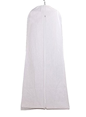 Cosmos ® White Color Non-wowen Anti-dust Wedding Dress Gown Garment Bag Storage Protector Cover with Clear Zipped Pocket