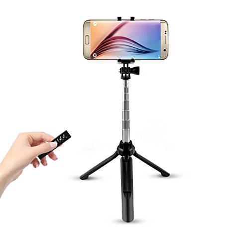 Cyber Cart Bluetooth Selfie Stick with Remote Shutter and Tripod Stand, 270 Degree Rotatable Alloy Extendable Monopod Pole 7.5 to 35.4 inches