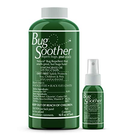 BUG SOOTHER Refill Bonus Pack - Includes Free 1 oz. Travel Size. (16 oz.) - Natural Mosquito, Gnat and Insect Deterrent with Essential Oils - Safe for Adults, Kids, Pets, Environment - Made in USA