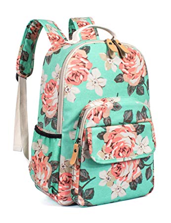 Leaper Floral School Backpack for Girls Travel Bag Bookbag Satchel Water Blue