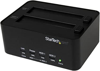 StarTech.com Dual Bay USB 3.0 Duplicator and Eraser Dock for 2.5" & 3.5" SATA SSD HDD - 1:1 Standalone Cloner & Wiper Docking Station (SATDOCK2REU3)