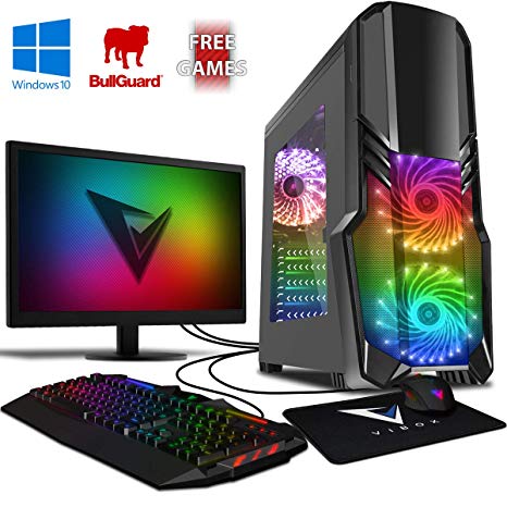 Vibox Gaming PC Computer with 2 Free Games, Windows 10 OS, WiFi, 22" HD Monitor (3.8GHz AMD A6 Dual-Core Processor, Radeon R5 Graphics Chip, 8GB DDR4 2400MHz RAM, 1TB HDD)